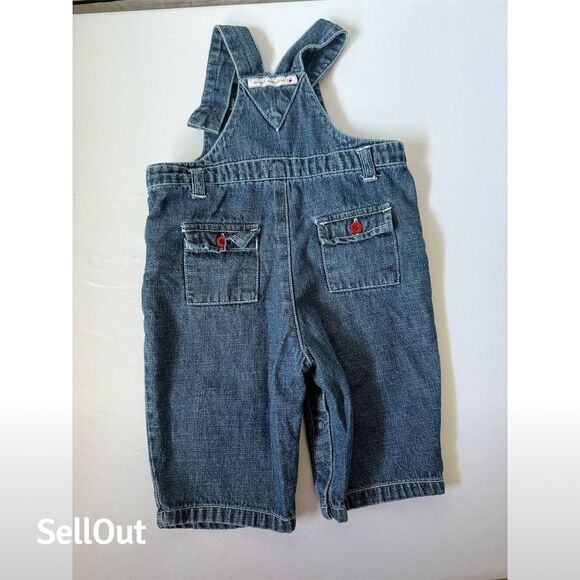 Small Wonders Infant Denim Overalls Baseball Embroidery 3/6 Months Vintage - Picture 2 of 7